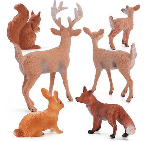 Juguetes De Animales En Miniatura, 6 Piezas, Figuras Del Bos