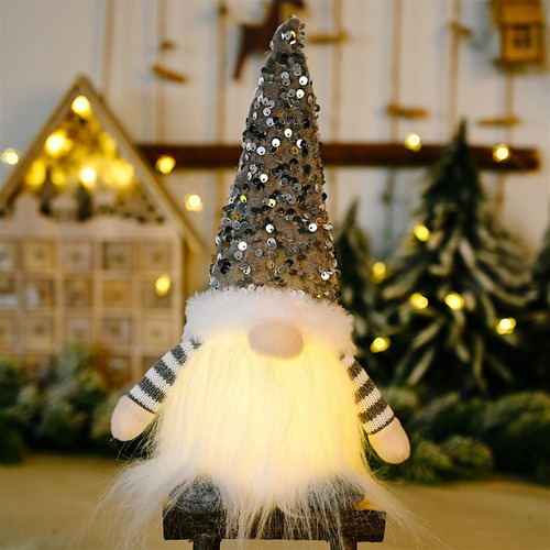 Sq A Lote 3 Muñeco Navideño Gnomo Duende Con Luz Led Mayoreo