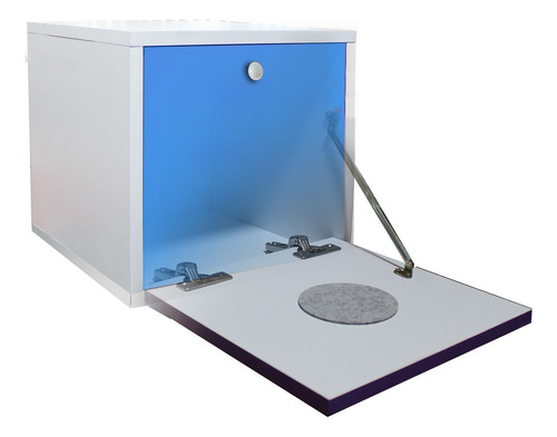 Buro Flotante Recamara Mdf Recamara Ensamblad Vinil Azul