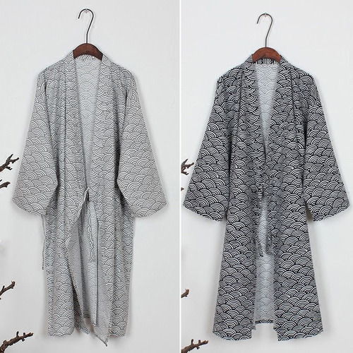 Bata Tipo Kimono Yukata De Algodón Robe Para Hombre, Bata De