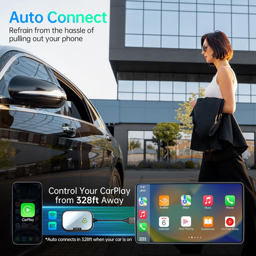 Adaptador Inalámbrico Carplay Para iPhone, Convierte Autos