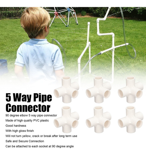 Conector De Tubo De 5 Vías, 10 Piezas, 25 Mm, Codo De Pvc
