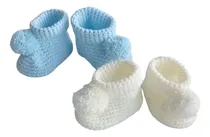 Comprar Escarpines Bebe Crochet, Ajuar, Pack X 2 Pares, Ajuar Botita