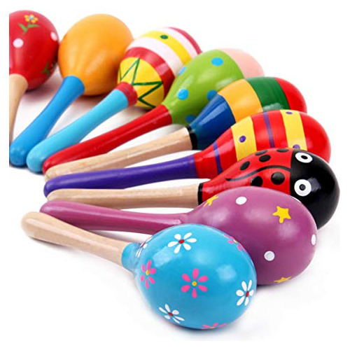 Set De 2 Maracas De Madera Diseño De Dibujos Animados ...
