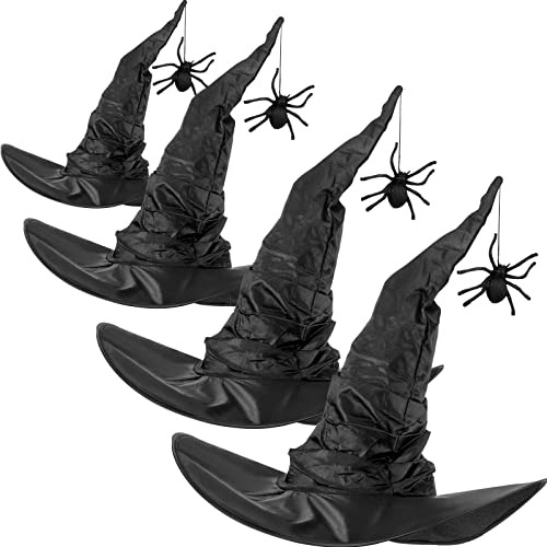 4 Piezas Sombreros De Bruja De Halloween Arrugas De Ara...