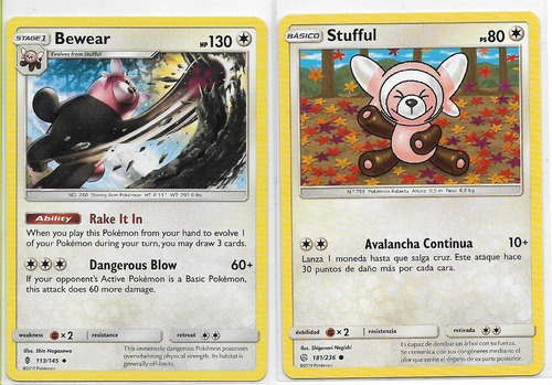 Pokémon Bewear 113/145 Uncommon.