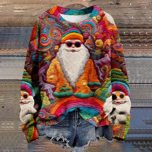 Sudadera Con Capucha Estampada Con Cuello Redondo Y Manga La