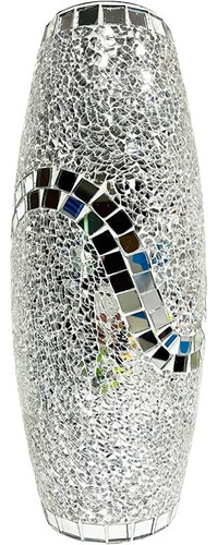 Jarrón De Brillo Decorativo Impresionante Mosaico Hecho A Ma