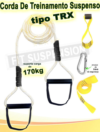 Imagem 1 de 8 de Corda De Treinamento Suspenso Pro Tipo Trx Fit Suspension Ót