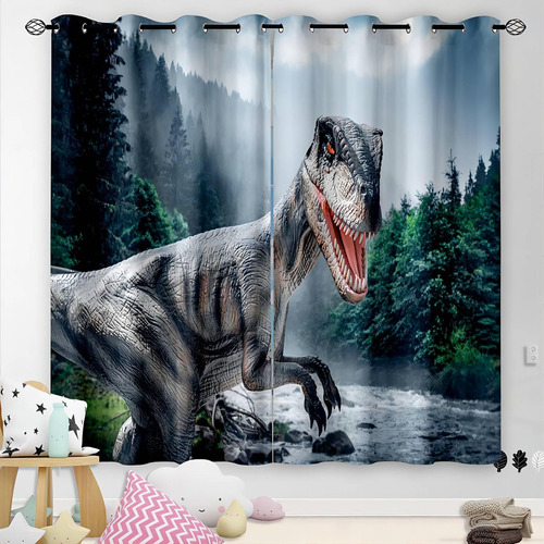 Wnoohiy Cortinas Opacas De Dinosaurio Para Habitación De Niñ