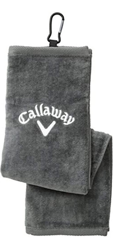 Toalla De Tres Pliegues Callaway, Gris, 16 X 21 Pulgadas