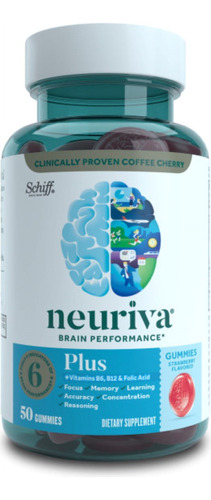 Set 4 Brain Performance 50 Gomitas Neuriva Sabor A Fresa