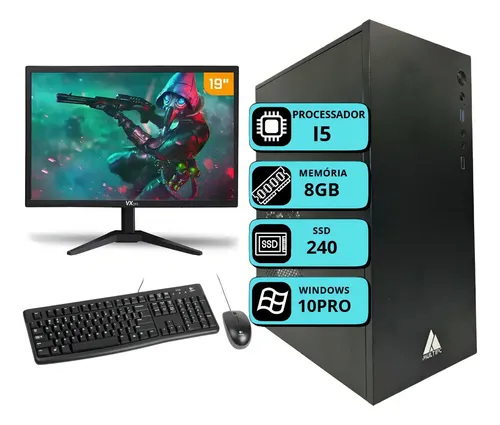 Computador Multipc Completo I5 8gb Ram Ssd 240gb Monitor 19
