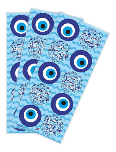 30 Adesivos Olho Grego - 3 Cartelas Com 10 Adesivos Cada