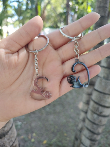 Llaveros Gatos Duo , Dúo De Llaveros Yin Yang Gatos