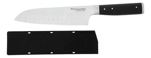 Faca De Corte Santoku Carne Forjada 7p + Bainha Kitchenaid Cor Aço inox