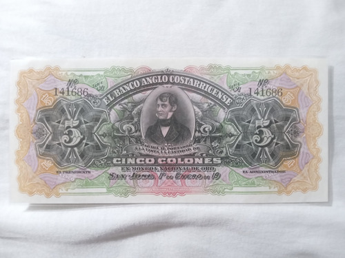 Billete De Costa Rica Del Año 1917