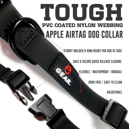 Collar Para Perros Impermeable Con Soporte Airtag: Ajustable