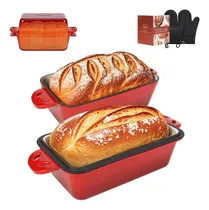 Comprar Ailitor 9x5 Pan De Pan De Hierro Fundido Esmaltado Con Tapa