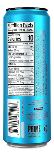Prime Energy Drink Bebida Energetica Logan Paul Ksi 12 Pack Color Azul/blue Raspberry