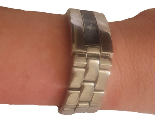 Relogio Skagen Pulseira Metal Cromada Retangular Importado