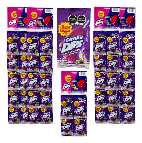 Paleta Pie Uva Polvo Tronador 120pz Crazy Dips Chupa Chups