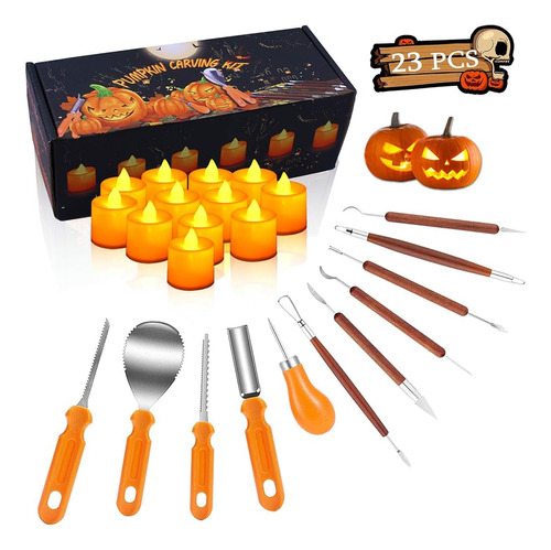 Kit De Tallado De Calabaza De Halloween, 11 Piezas De Juegos