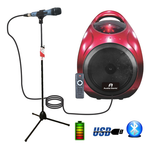 Combo Karaoke Bafle Amplificador Bluetooth + Microfono + Pie