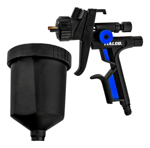 Pistola Pintura Gloss 2 Hvlp 1,3mm Copo Preto 600ml Italco