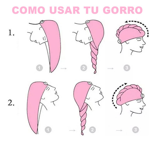 Pack X3 Gorro Toalla Microfibra Ducha Cabello Para Secar