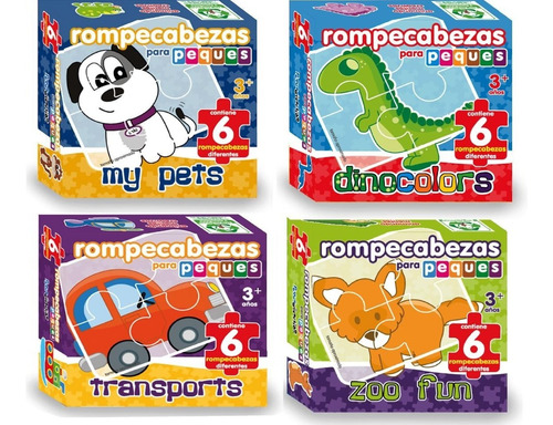 Imagen 1 de 10 de Paquete 24 Rompecabezas Preescolar Progresivos Son 4 Cajas**