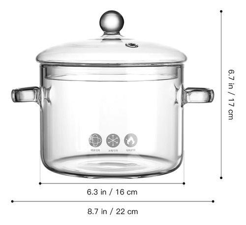 Cacerola De Vidrio Con Tapa, Estufa, Olla Con Tapa Y