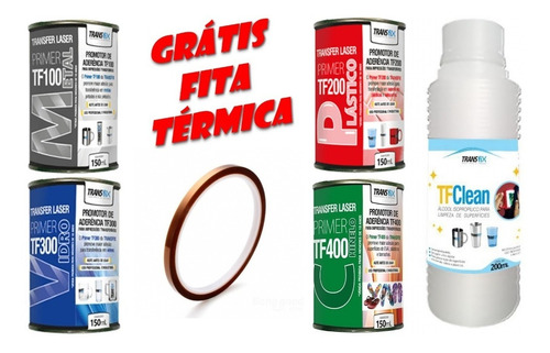 Transfer Laser Kit 4 Primers + Tfclean * Fita Térmica Grátis