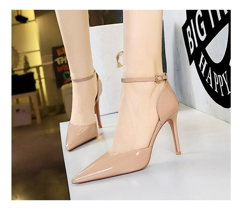 Zapatos De Cuero De Tacón Alto Para Mujer, Sandalias Con Cor