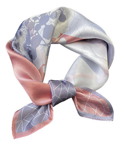 P Lenço De Seda Feminino Estampado Leve