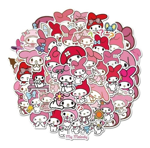 Imagen 2 de 7 de My Melody - Set De 50 Stickers / Calcomanias / Pegatinas