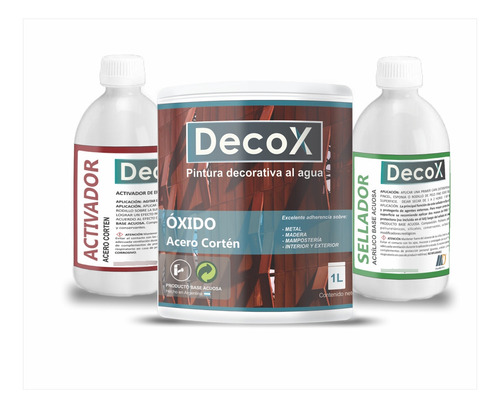 Decox | Kit Completo 8m2 | Pintura Óxido Acero Corten