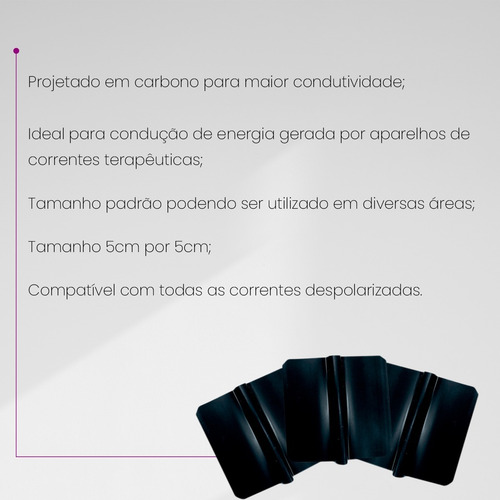 Eletrodo De Silicone 5x5cm Para Eletroterapia Tens Fes Russa