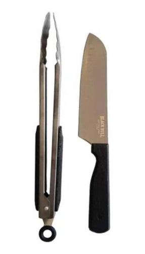 Set De Cuchillo Y Tenazas Black Bull De Acero Inoxidable