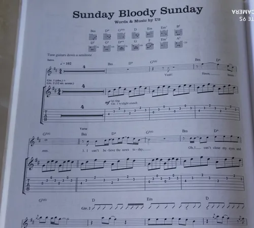 U2 18 Singles Book Tabs, Chords, Lyrics, Partitura Guitarra