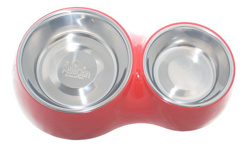 Plato Comida Agua Rojo Para Perro L Mascan