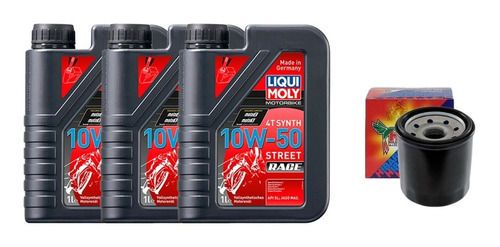 Kit Ninja 300/400 3l Liqui Moly Street Race 10w50 + Filtro