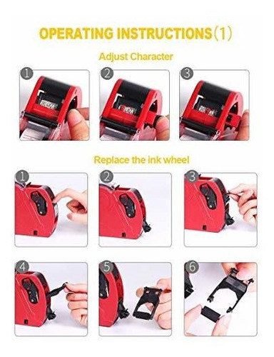 Imagen 6 de 7 de Kit De Máquina Etiquetadora De Precios, Rojo