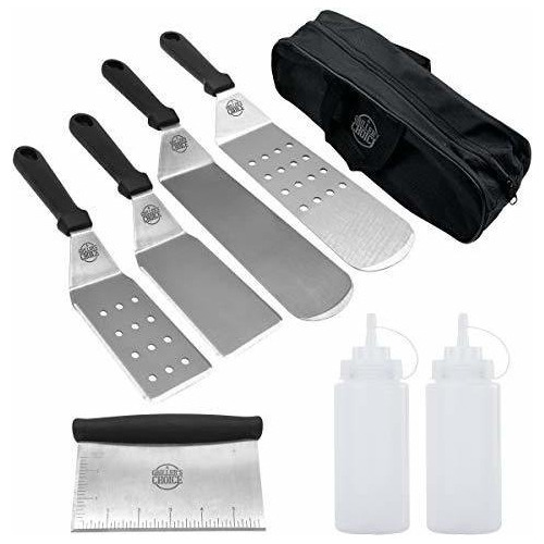 Grillers Choice- 8 Pc Griddle Accessories Set- Metal Spa