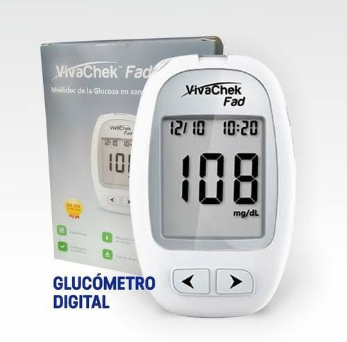 Glucómetro Vivacheck Con 50 Tiras Y 50 Lancetas