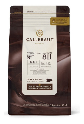 Chocolate Semi Amargo 54% Callebaut Bolsa 1 Kg.