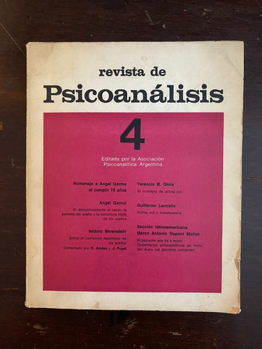 Revista De Psicoanálisis 4/ Asociación Psico. Agentina   C4
