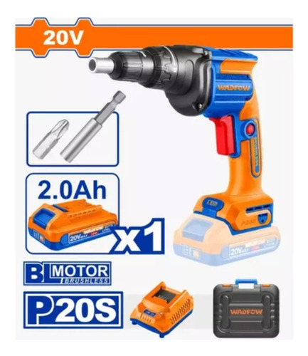 Atornillador Inalámbrico Para Durlock 20v 1.4 Hex Wadfow Azul 50hz