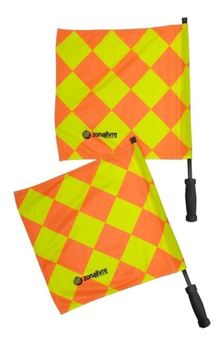 Imagem 2 de 2 de Bandeira De Arbitro Auxiliar Juiz Zona Livre Par Bandeirinha