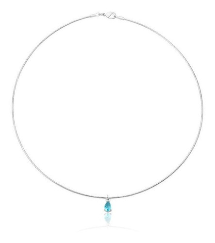 Colar Choker Corda Violão Pingente Cristal Semi Joia Rodio